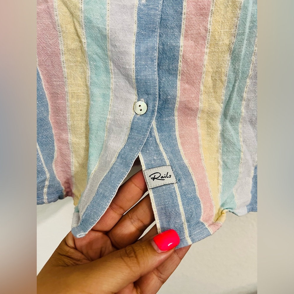 Rails Zuma Pastel Jubilee Stripe Button Down Top … - image 4